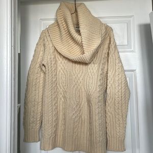 Aran Islands Cowl Neck CableKnit Sweater Sz M